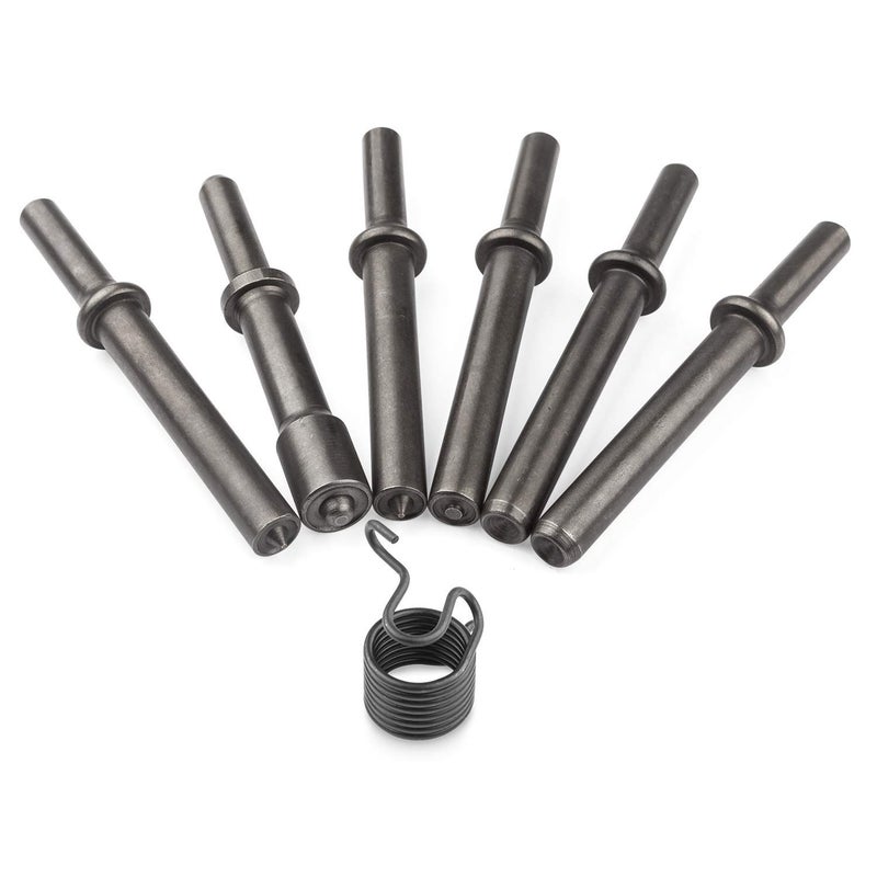 DELE 7 Pcs Air Hammer Rivet Bit Set, Dele 0.401 Shank Smoothing Pneumatic Air Rivet Hammer Tools Kit with Spring - Image 1